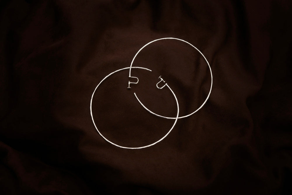 deca Hoop Earrings glossy -silver925-