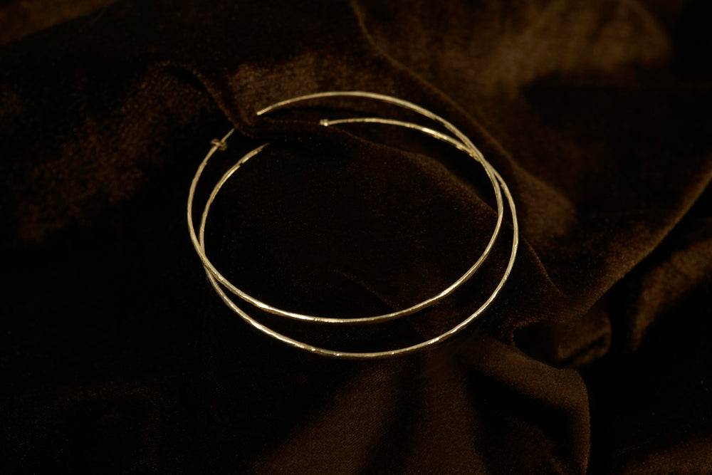 deca Hoop Pierced Earrings glossy -silver925-