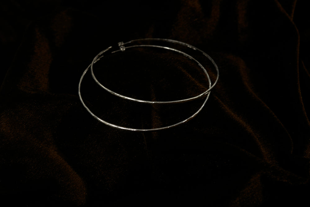 deca Hoop Pierced Earrings glossy -silver925-