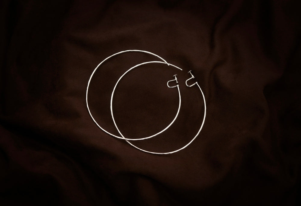 deca Hoop Earrings glossy -silver925-