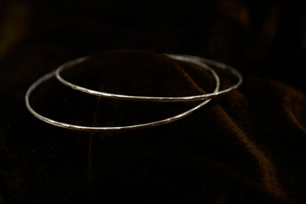 deca Hoop Pierced Earrings glossy -silver925-